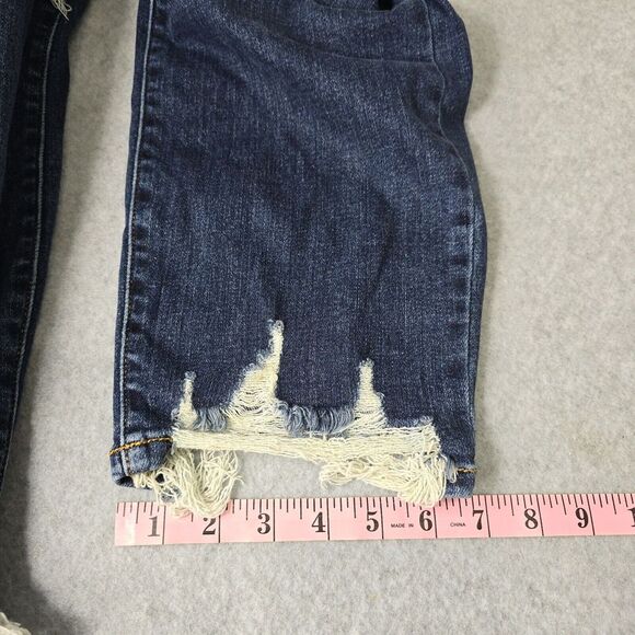 Judy Blue Women's Jeans Size 18 Blue Dark Wash Relaxed Fit Distressed Raw Hems - Picture 7 of 13